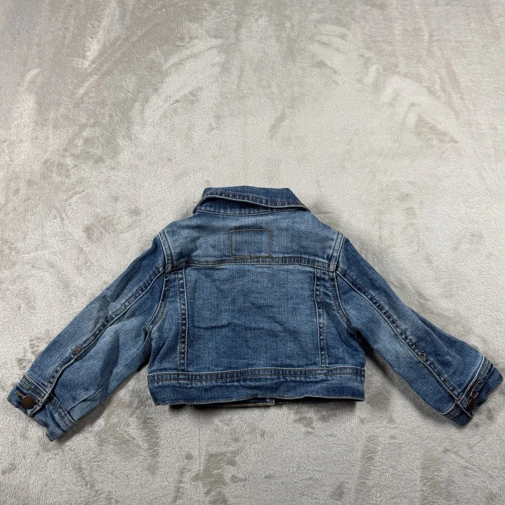 Genuine Kids OshKosh Blue Jean Denim Snap Front Jacket Size Girls 12 Months